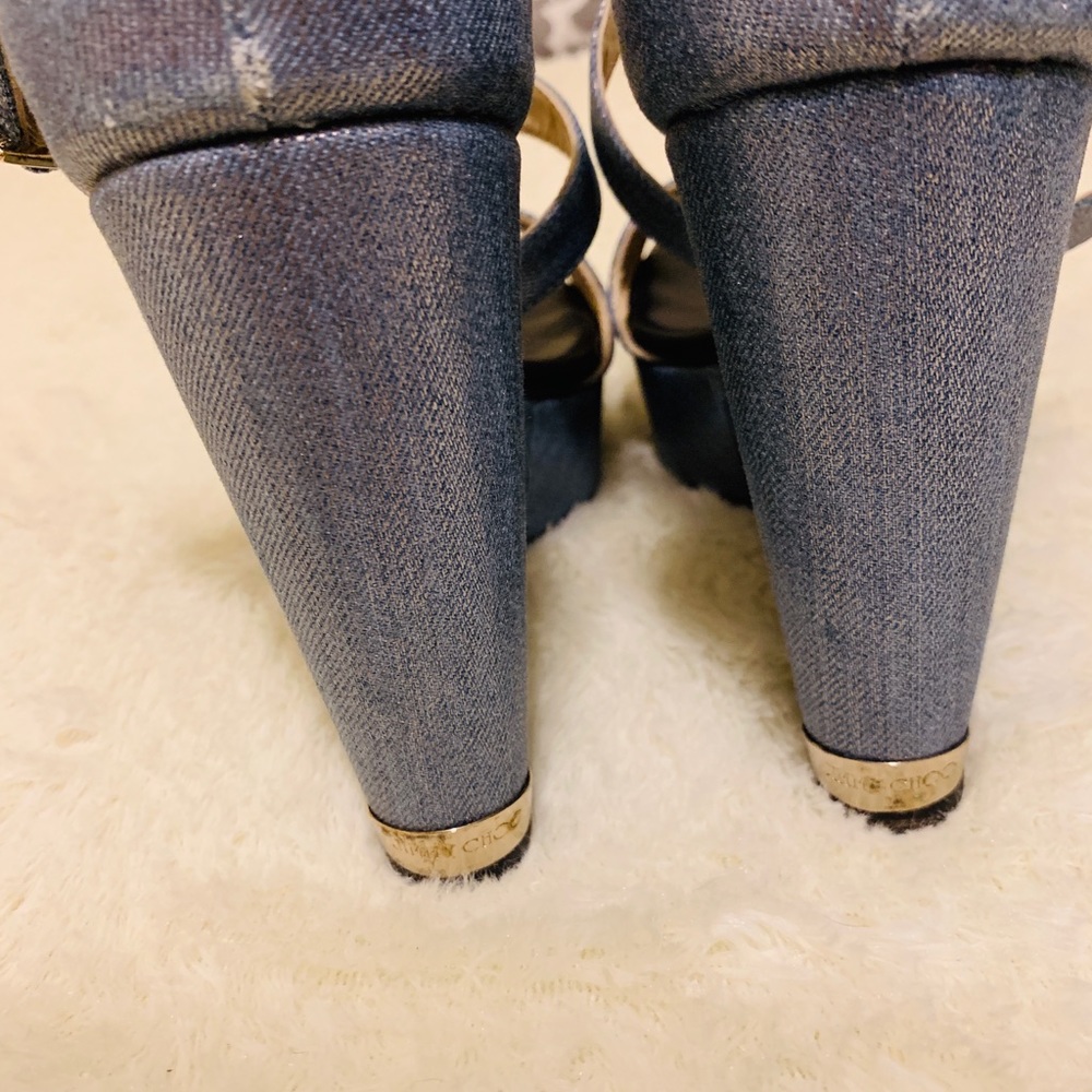🌼JIMMY CHOO PORTIA METALLIC DENIM🌼 - Picture 4 of 5